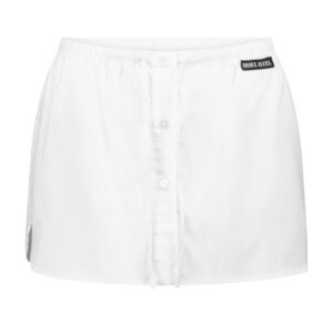 חצאית מכופתרת מיני לבנה