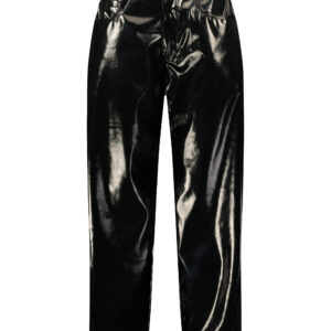 מכנס דמוי עור ארוך פאנק שחור מבריק