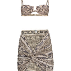 חצאית מניפה מנוחשת