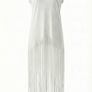 שמלת פרנזים לבנה